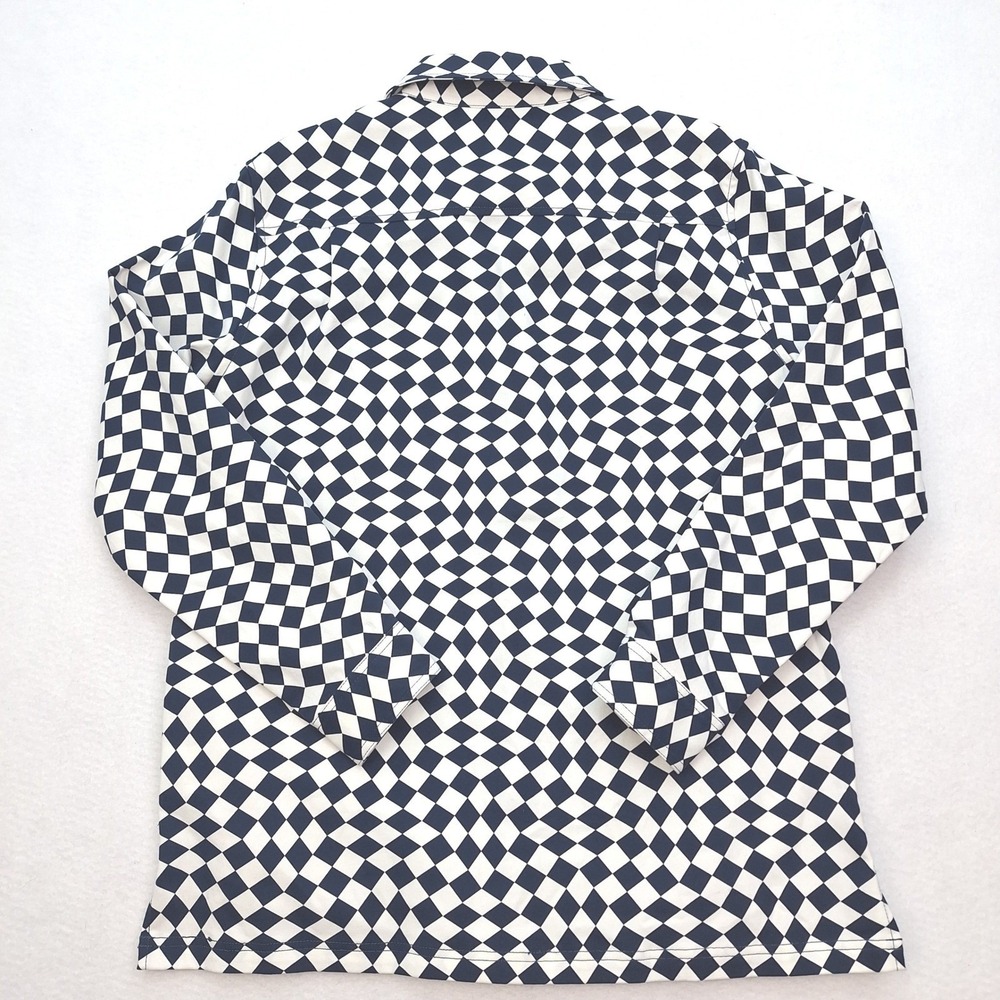 Wildfang Shirt Jacket Womens 12 Blue White Essential Shacket Checkerboard Print - Picture 3 of 11